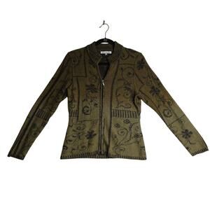 Caamano Embrae Brown 100% Alpaca Sm W Zip Cardigan. Super soft Luxury UniqueRare